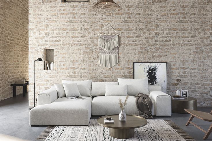 1) Imola Wide Arm 2-Piece Chaise Sectional and 3-Seater Couch Sofa by Acanva